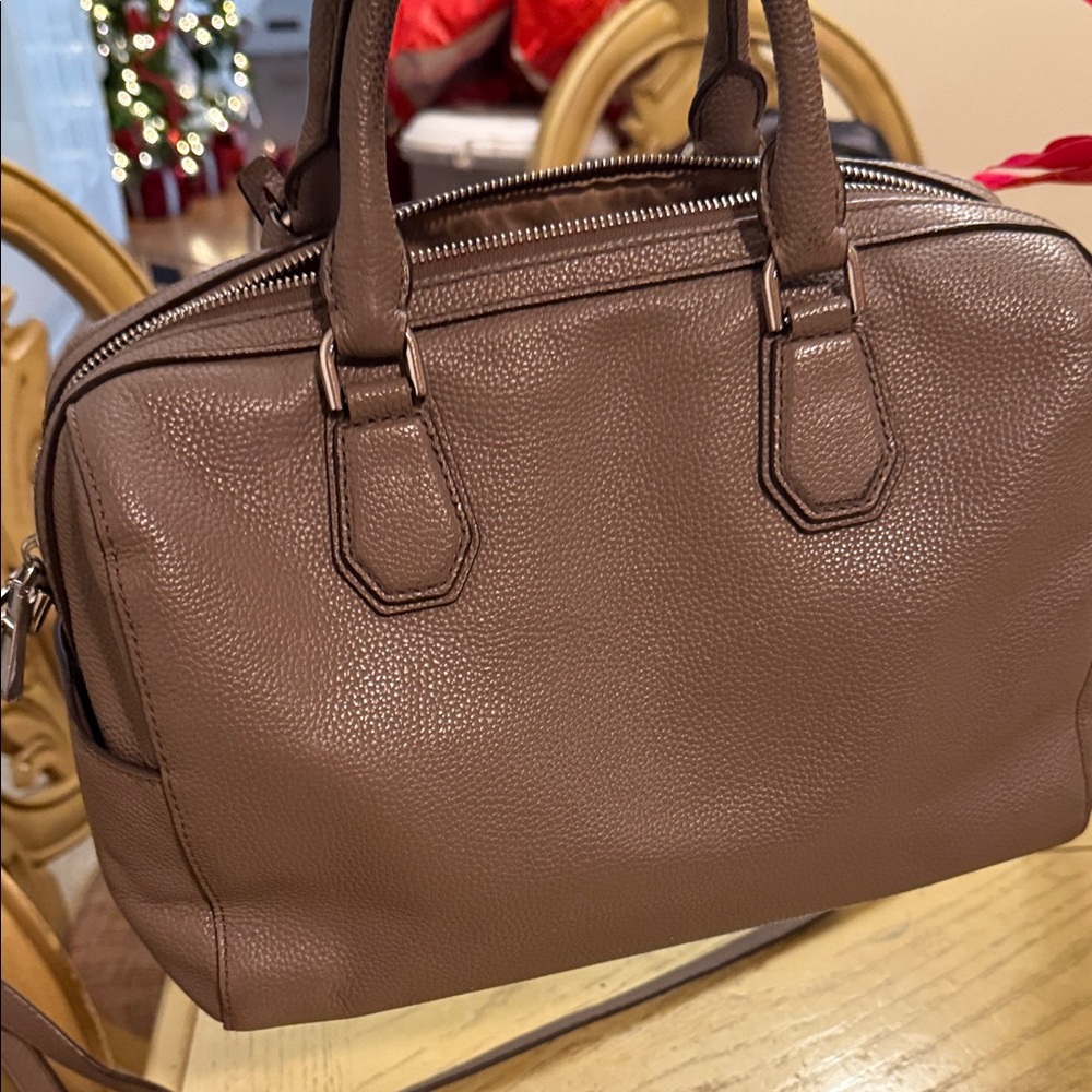 Michael Kors Pebble Leather Satchel in Taupe - Picture 4 of 6